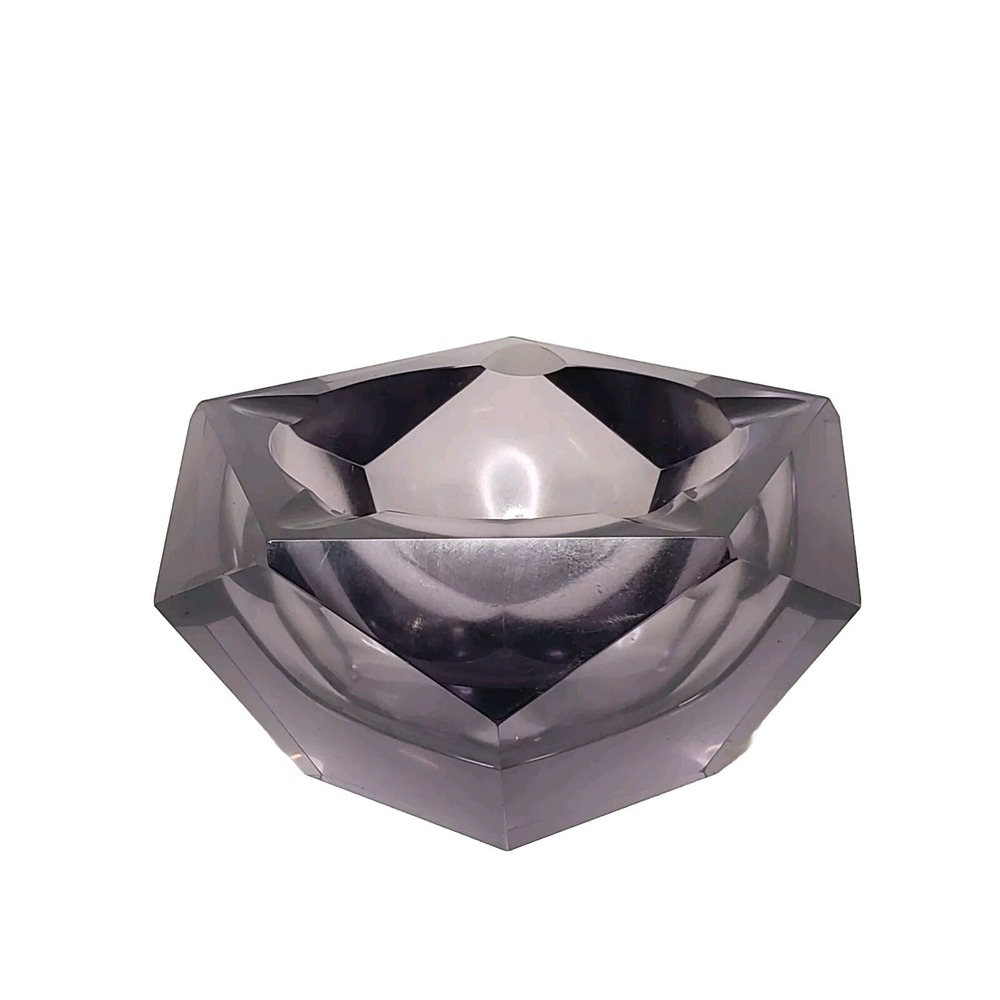Mid-Century Faceted Murano Glass Ashtray/Bowl by Flavio Poli Seguso Italy
